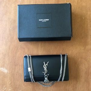 YSL Kate Medium Tassel Bag-Silver Hardware
